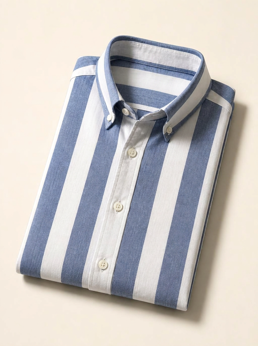 Camicia su misura in lino a righe per tutti i giorni