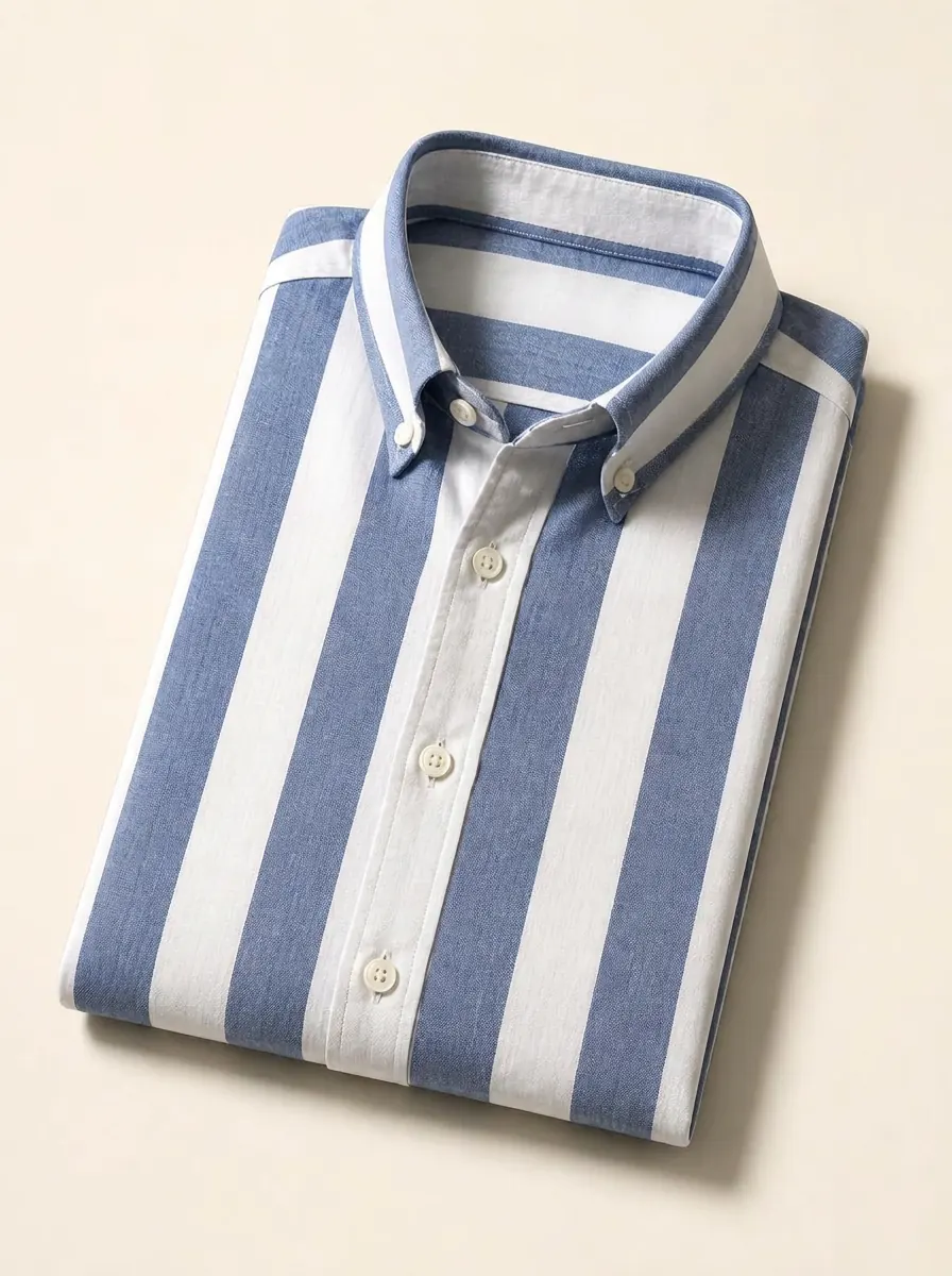 Camicia su misura in lino a righe per tutti i giorni